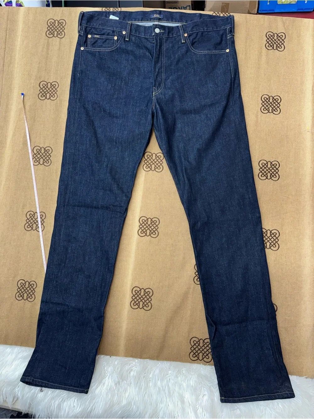 Polo Ralph Lauren The Varick Slim Straight Jeans In Dark Blue Size 40x36